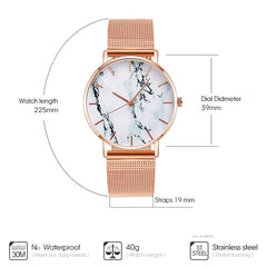 Fashion Mesh Band Creative Marble Female Wrist Watch Luxury Women Quartz Watches Gifts Relogio Feminino