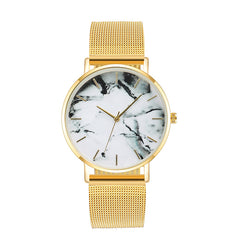 Fashion Mesh Band Creative Marble Female Wrist Watch Luxury Women Quartz Watches Gifts Relogio Feminino